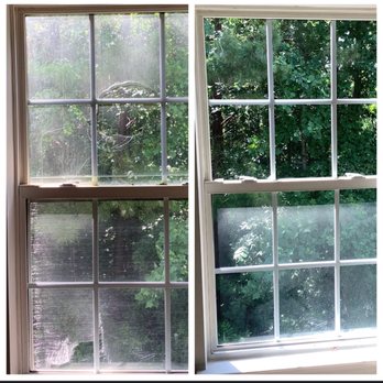 Gladiator Glass - Broken double pane window: Before and After - Windows Installation Near Me - Charlotte, North Carolina