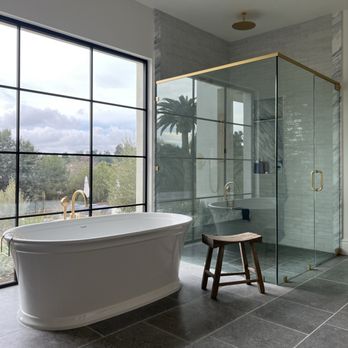 Pacific Coast Glass - Headered 90° shower glass - Glass & Mirrors Near Me - Newport Beach, California Pacific Coast Glass - Headered 90° shower glass - Glass & Mirrors Near Me - Newport Beach, California