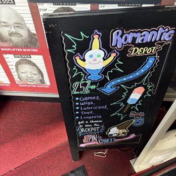 Romantic Depot Queens - Fun chalk board with daily discounts and rewards for your visit - Adult Shops Near Me - Sunnyside, New York Romantic Depot Queens - Fun chalk board with daily discounts and rewards for your visit - Adult Shops Near Me - Sunnyside, New York