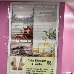 Sarah Nails & Spa - Pedicure options