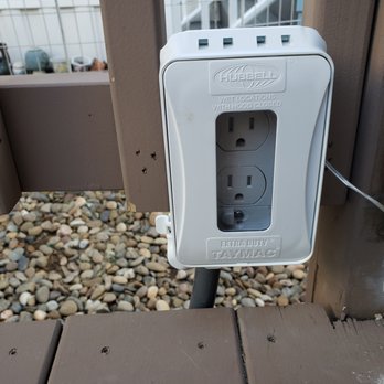 The Electric Company - Second outlet also installed on deck. - Electricians Near Me The Electric Company - Second outlet also installed on deck. - Electricians Near Me