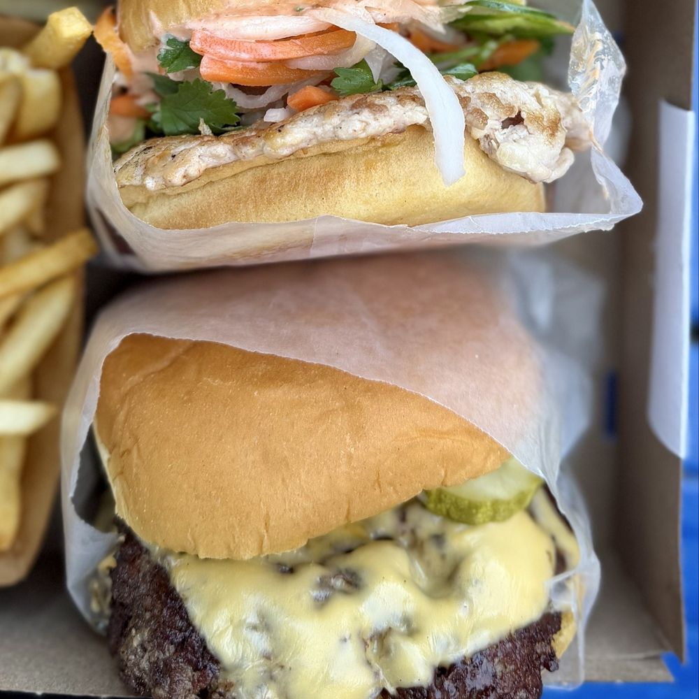 The Station - Double stack, burger, and single chicken Saigon - Burgers Near Me - Berkeley, California The Station - Double stack, burger, and single chicken Saigon - Burgers Near Me - Berkeley, California