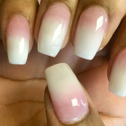 World Nails - Pink and white ombré Dip/Acrylic/Gel ($50)