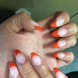 Shine My Nails - Orange french tips! Simple but classic look, perfect for the fall