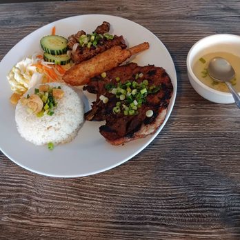Com Tam Bui - Broken rice plate with three items. - Vietnamese Near Me - Garden Grove, California