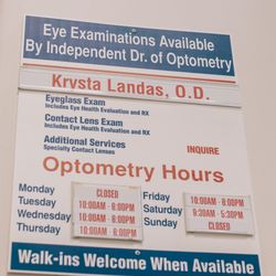 SeaBright Optometry - Dr. Landas office hours. Hours are subject to change