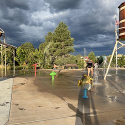 Cabin Fever - Splash pad was so much bigger than anticipated! It's awesome for kiddos...and for parents who love joining along!