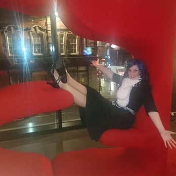 CitizenM Hotel - Hanging out on the first level with our complimentary drink. - Hotels Near Me - Glasgow, GLG