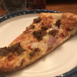 Pizza with meatballs and onion