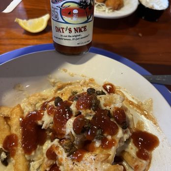 Sunset Grille - Crabby Fries Bowl with Dat's Nice Sauce (game changer for us spice lovers) $11.99 - Seafood Near Me - Saint Augustine, Florida