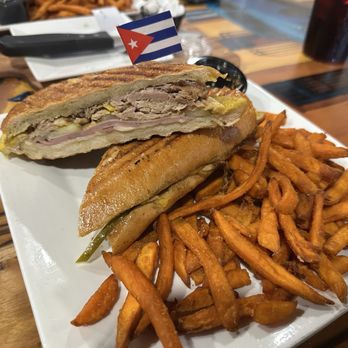 Azucar Cuban Restaurant - Cuban sandwich with sweet potato fries - Cuban Near Me - Seymour, Indiana