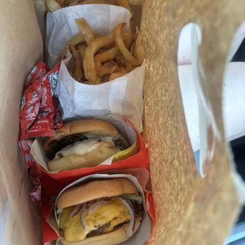 Atomic Burger - Atomic burger and mushroom Swiss burger with fries - Burgers Near Me - Prairieville, Louisiana
