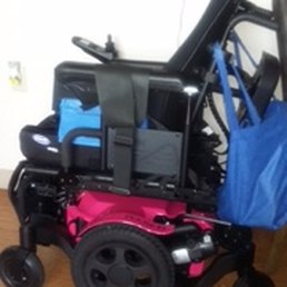 my power wheelchair it was made just to accommodate me since my left side was affected by the stroke