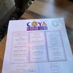Coya Peruvian Secret - Menu - menu - Peruvian Near Me - Del Mar, California