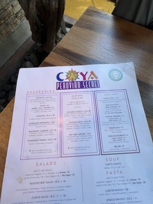 Menu photo 2 Coya Peruvian Secret Del Mar, CA Menu photo 2 Coya Peruvian Secret Del Mar, CA