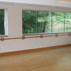 Imagine Fitness and Yoga - Heated bamboo Yoga floors with a beautiful view out the windows into nature.