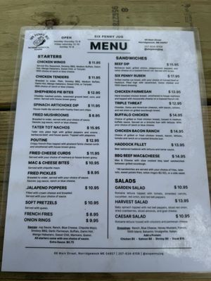 Menu photo 4 Six Penny Jug Norridgewock, ME Menu photo 4 Six Penny Jug Norridgewock, ME