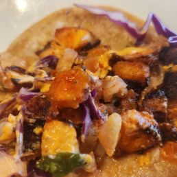 1 of seafood tacos. Over cooked seafood