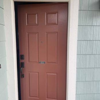 Thompsons General Construction - They dis a great job updating the door with a unique color and quality! - General Contractors Near Me