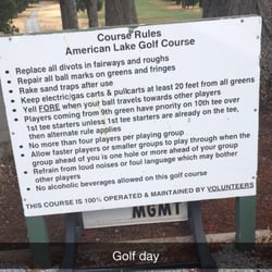 American Lake Veterans Golf Course - Golf course rules
