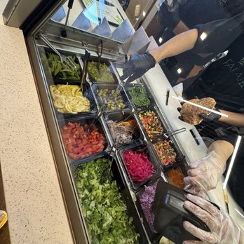 Sababa Falafel Shop - Toppings bar - Falafel Near Me - Garden Grove, California