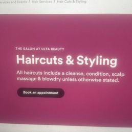 This picture shows that all the haircuts include a cleanse condition and scalp massage and blow dry unless otherwise. This picture shows that all the haircuts include a cleanse condition and scalp massage and blow dry unless otherwise.