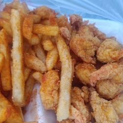 Cajun Seafood & Wings - Shrimp and fries