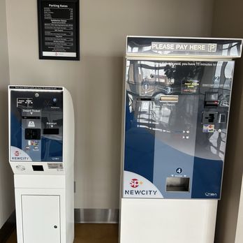 AMC NEWCITY 14 - Parking kiosks near elevator inside the building before you go to the indoor parking lot - Cinema Near Me - Chicago, Illinois AMC NEWCITY 14 - Parking kiosks near elevator inside the building before you go to the indoor parking lot - Cinema Near Me - Chicago, Illinois