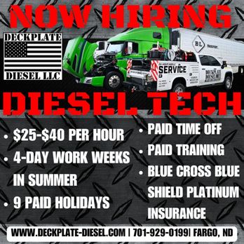Deckplate Diesel - Now Hiring!! - Commercial Truck Repair Near Me - Fargo, North Dakota