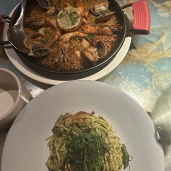 Rigo - Seafood paella and pesto spaghetti - Spanish Near Me - Honolulu, Hawaii Rigo - Seafood paella and pesto spaghetti - Spanish Near Me - Honolulu, Hawaii