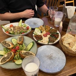 Babel Cafe & Restaurant - babel special, salad, ayran, and meze plate
