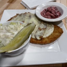 Panko chicken sandwich, no bun, double coleslaw instead of fries. Cranberry mayo