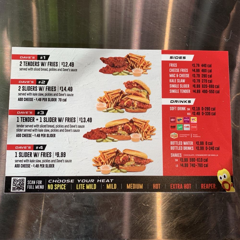 Dave's Hot Chicken - Menu - Chicken Shop Near Me - Normal, Illinois Dave's Hot Chicken - Menu - Chicken Shop Near Me - Normal, Illinois