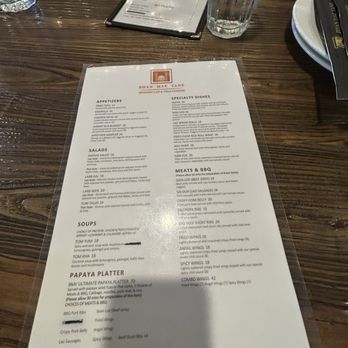 Bhan Mae Vane - Menu - Thai Near Me - Alameda, California