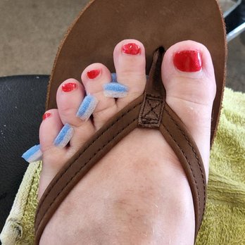 The Nail Stop - Improperly applied nail polish pedicure. - Nail Salons Near Me - Durham, North Carolina The Nail Stop - Improperly applied nail polish pedicure. - Nail Salons Near Me - Durham, North Carolina