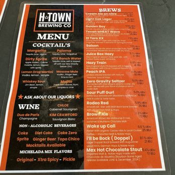 H-Town Brewing - Menu (July 2024) - Breweries Near Me - Houston, Texas