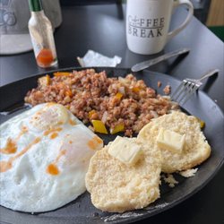 J Sloppy Burger - Corn beef hash Home cook style for those who were brought up to eat what's on your plate