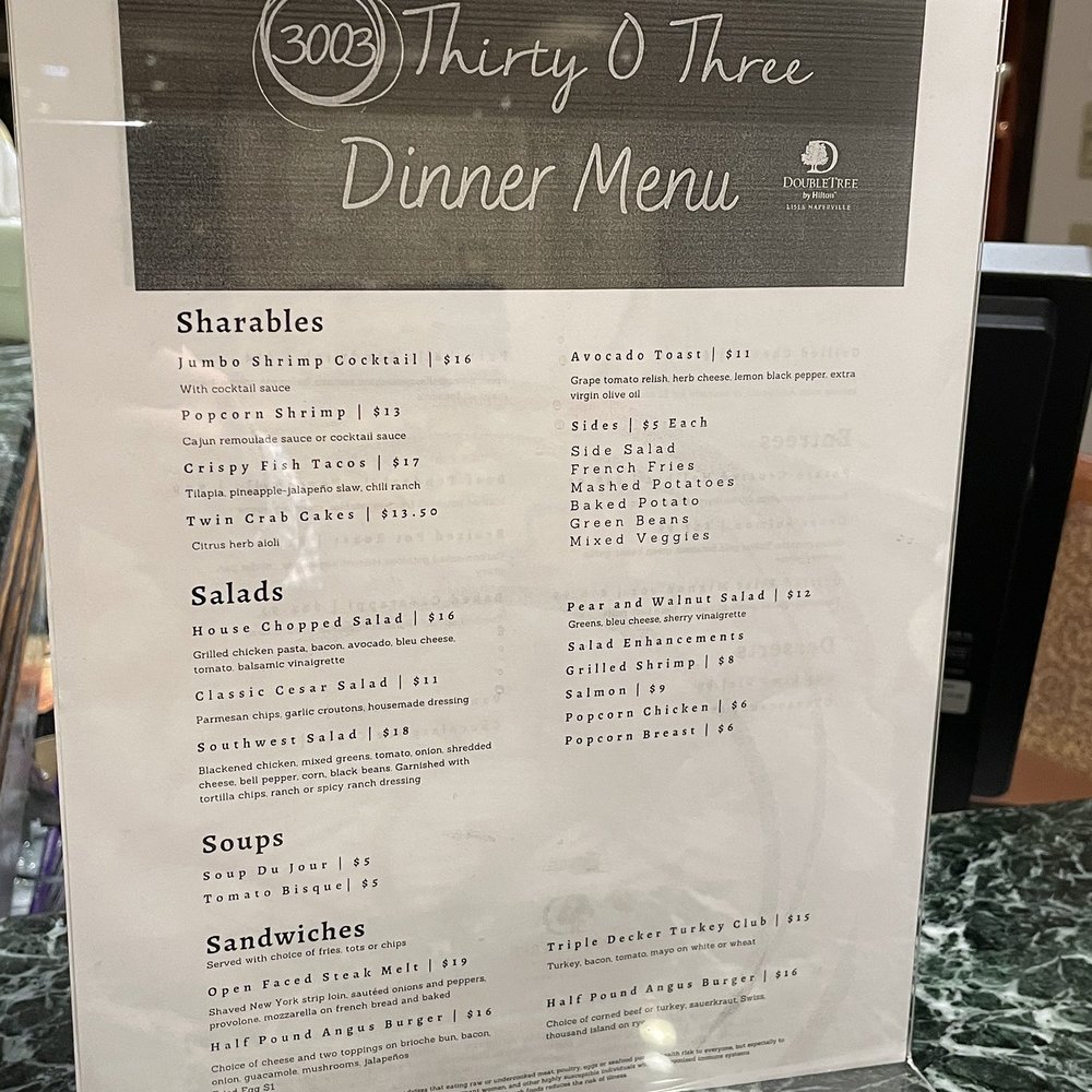 Thirty O Three - Dinner Menu - Salad Near Me - Lisle, Illinois