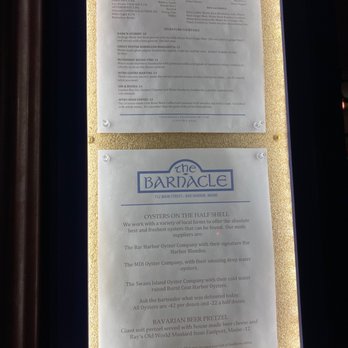 The Barnacle - Menu - Pubs Near Me - Bar Harbor, Maine