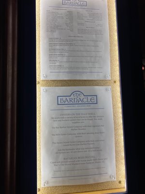 Menu photo 2 The Barnacle Bar Harbor, ME