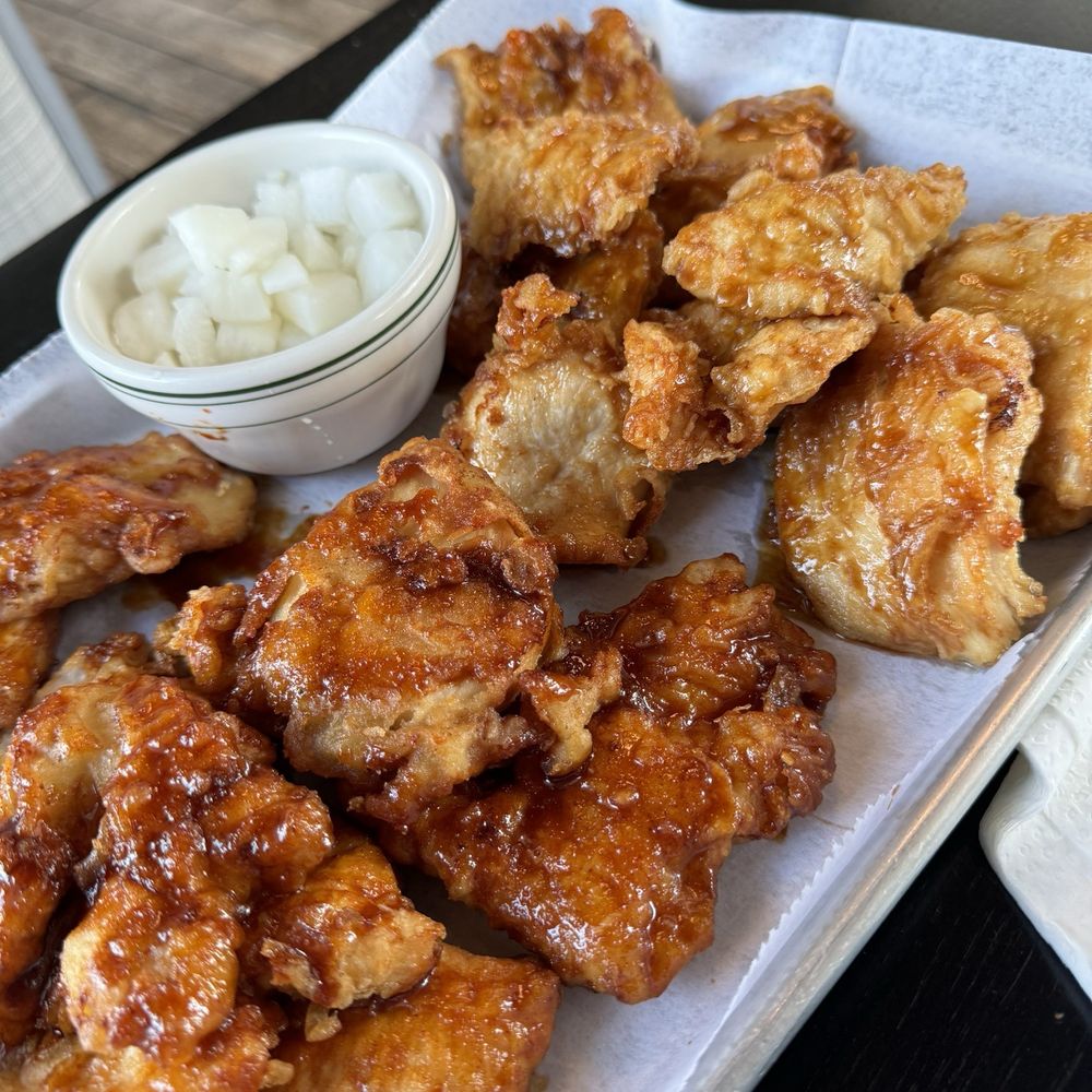 Bonchon - 20 chicken tendies. Half spicy, half Korean bbq - Korean Near Me - Glenview, Illinois