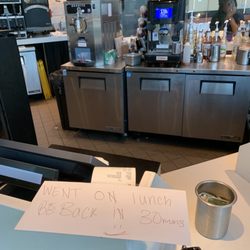 Pj's Coffee - 8:15am and PJ is all out to lunch. WTF