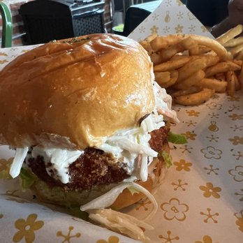 Bloom Chicken - Shrimp Burger w French Fries - Korean Near Me - Hackensack, New Jersey