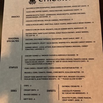 Chicory - First time here. Interesting menu. - New American Near Me - Olympia, Washington