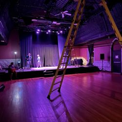North American Cultural Laboratory - Tech setup inside the theatre space - Strike Anywhere Performance Ensemble