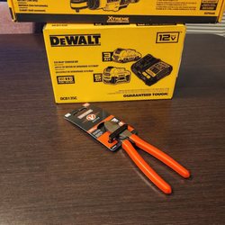 Lowe's Home Improvement - Tools I got! Dewalt 12 Volt 1/4 Ratchet ans Starter kit with craftsman v series flush cut diagonal pliers.