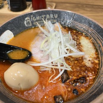 Ichitaru Ramen - Garlic Bomb Ramen with boiled egg and extra meat level 3 - Ramen Near Me - Cypress, California