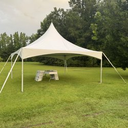 Charleston Tents Tables and Chairs - 20x20 Tent, four 8-foot tables, and 40 chairs delivered before my event