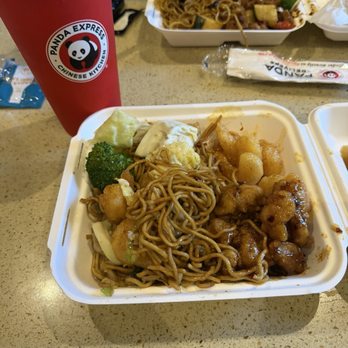 Panda Express - Honey walnut shrimp Spicy orange chicken Chow mein with power greens - Chinese Near Me - Downey, California Panda Express - Honey walnut shrimp Spicy orange chicken Chow mein with power greens - Chinese Near Me - Downey, California