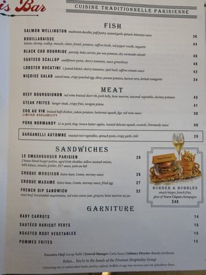 Menu photo 1 Paris Bar New York, NY Menu photo 1 Paris Bar New York, NY